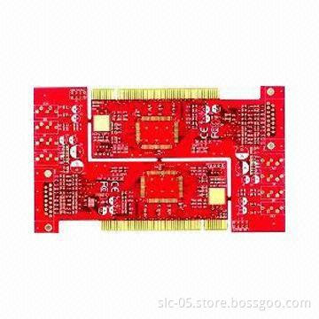 Goldfinger chem Ni/Au 4-layer PCB with red soldermask